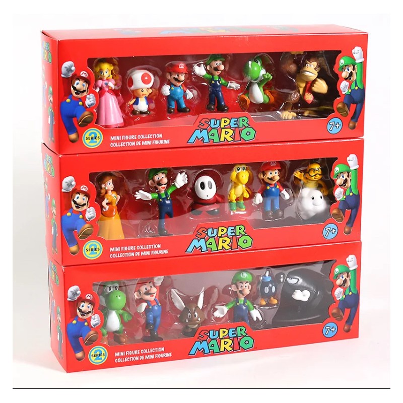 Lot Spécial 3 boites - Figurine Super Mario Bros Spécial Noel
